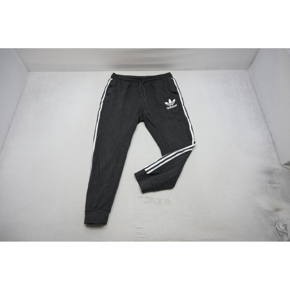 Adidas Originals Sweatpants Mens XL Charcoal Grey 3-Stripe Joggers Excellent